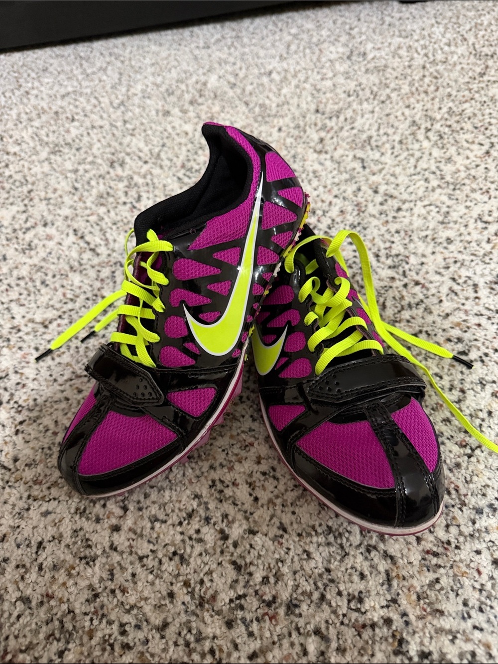 Nike Women's Magenta and Neon Yellow Athletic Trainers